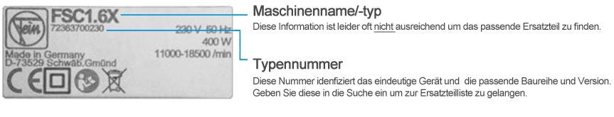 FEIN Ersatzteilsuche