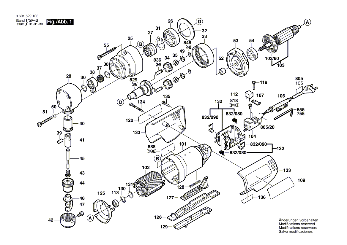 BOSCH Kohleb rstensatz Ersatzteile f r 1529 A 0601529139