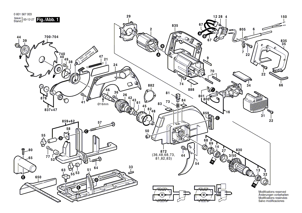BOSCH Zugfeder | Ersatzteile für GKS 55 - 0601567042 | 1604649001