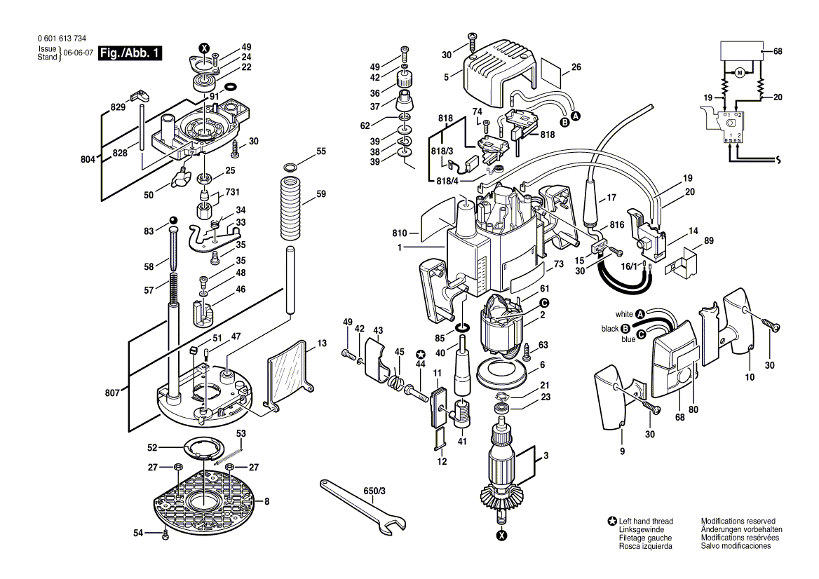 BOSCH Kohleb rstensatz Ersatzteile f r B1450 0601613735