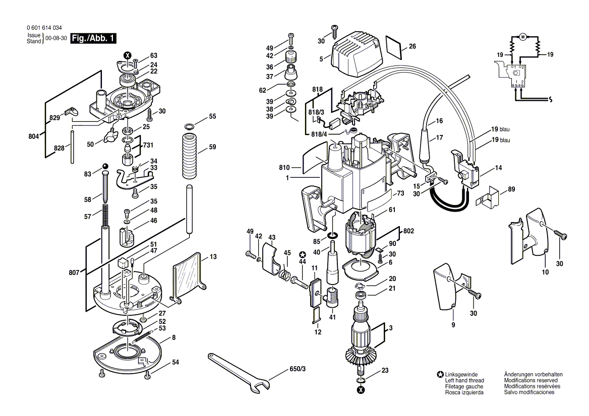 BOSCH Zwischenplatte | Ersatzteile für 1614 - 0601614034 | 3600190520 