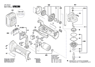 BOSCH Abdeckkappe | Ersatzteile für GWS 18 V-LI, GGS 18 V-LI - 1600A001PY