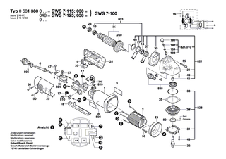 BOSCH Getriebeeinheit | Ersatzteile für GBR 14 C, GWS 7-115 - 1600A0022W