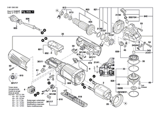 BOSCH Typschild | Ersatzteile für GWS 11-125 P, GWS 12-125 CIEPX - 1601118L31