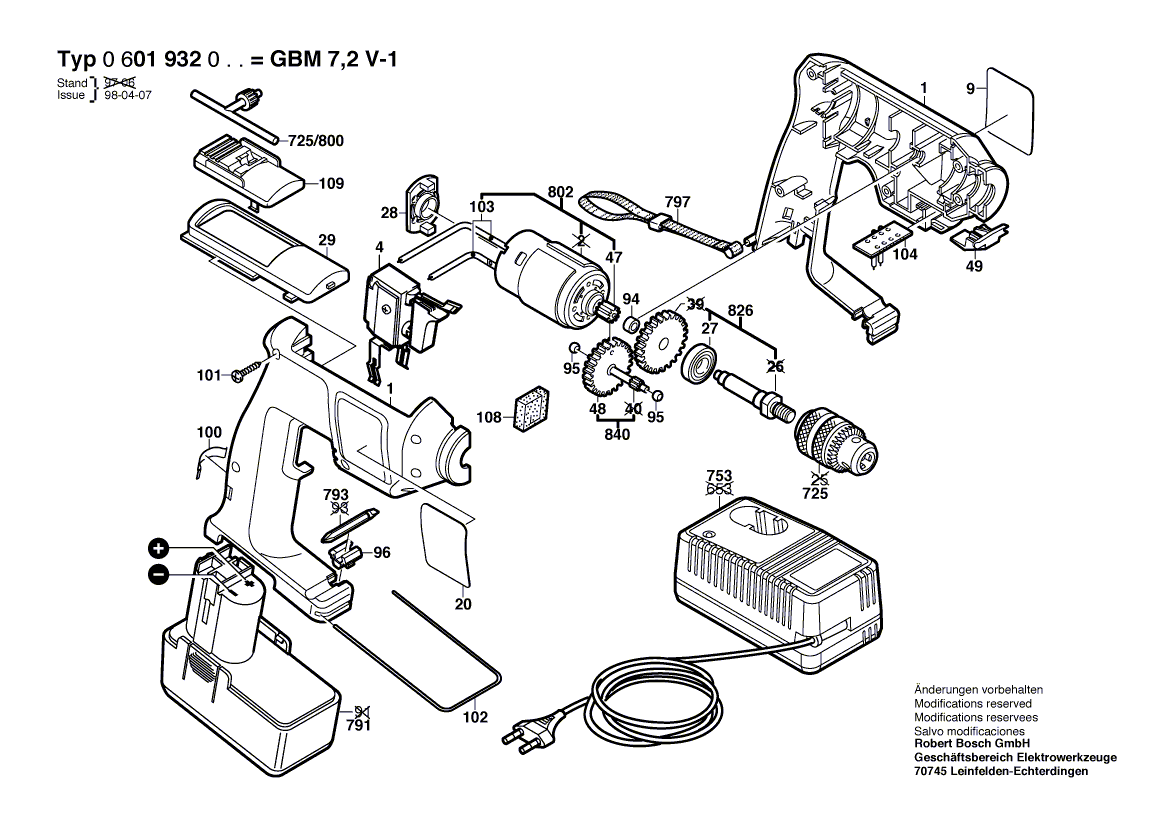 BOSCH Schnell-Lader GB 230/7,2-24V, 1h | Ersatzteile für GBM 7,2 V 