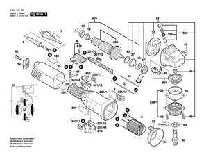 BOSCH Motorgeh�use BLAU | Ersatzteile f�r GNF 35 CA, GWS 9-125 - 1605108208