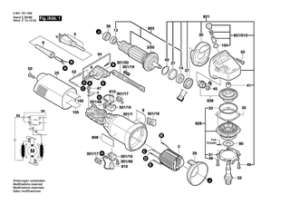 BOSCH Motorgeh�use BLAU | Ersatzteile f�r GNF 35 CA, GWS 9-125 - 1605108208