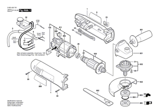 BOSCH Geh�useschale | Ersatzteile f�r PWS 8-125 CE, PWS 9-125 CE - 1605108227