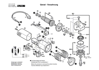 BOSCH Kohleb�rstensatz | Ersatzteile f�r GWS 660, GWS 600 - 1607014144