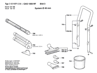 BOSCH Luftschlauch  49 MM, 3 M,1 | Ersatzteile fr GAS 1000 RF | 2607000167