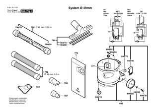 BOSCH Anschlussstutzen Ø 49 MM | Ersatzteile für GAS 12-30 F | 1609390577