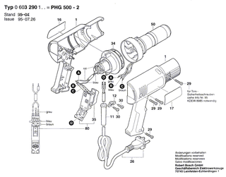 BOSCH Netzanschlussleitung | Ersatzteile f�r PHG 600 CE, PHG 500-2 - 1609202797