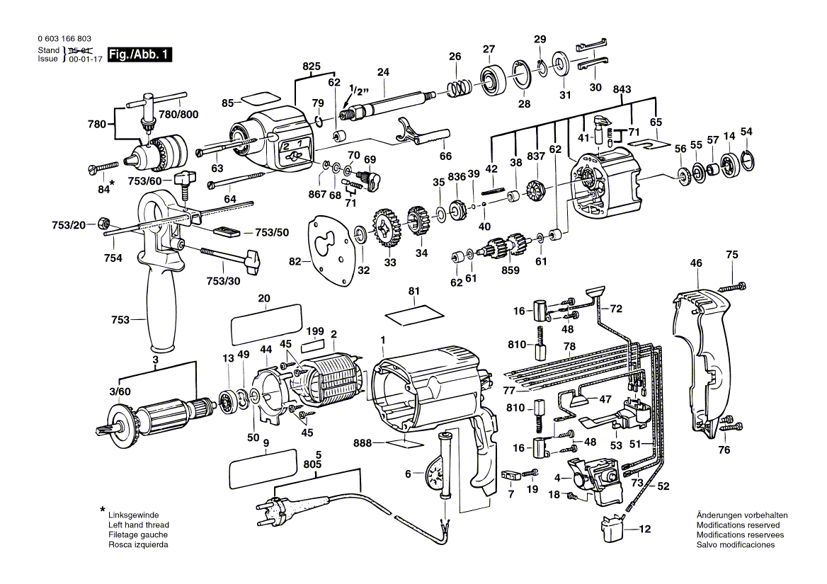 BOSCH Bürstenhalter | Ersatzteile für CSB 680-2 RE - 0603166850