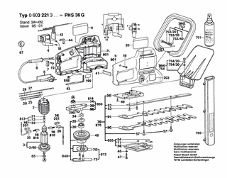 BOSCH Typschild | Ersatzteile für PHS 36 G | 160111A3H3