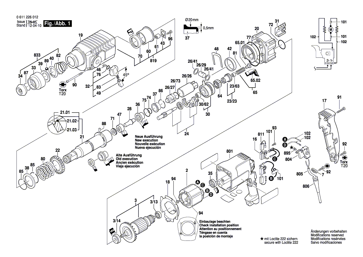 BOSCH Schläger | Ersatzteile für PBH 240 RE, PBH 220 RE - 1618710057