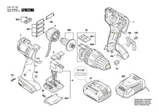 BOSCH St�nder 18V | Ersatzteile f�r GSR 18 V-EC, GSB 18 V-EC - 1619P08583