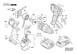 BOSCH St�nder 18V | Ersatzteile f�r GSR 18 V-EC, GSB 18 V-EC - 1619P08583