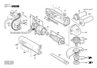 BOSCH Zweilochmutterndreher | Ersatzteile f�r GWS 6-115, GWS 660 - 1619P08927