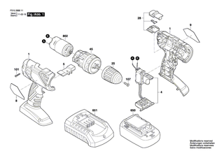 BOSCH Ladeger�t EU 230V, 1,3Ah | Ersatzteile f�r 2521, 2712 - 1619X04478