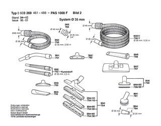 BOSCH Luftschlauch � 49 MM, 3 M,1 | Ersatzteile f�r PAS 1000 F | 2607000167