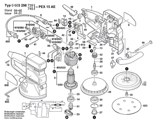 BOSCH Firmenschild SONNENSEITE | Ersatzteile f�r PEX 15 AE - 2601118312