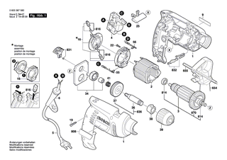 BOSCH Wippe | Ersatzteile f�r PSB 550 RE - 2602123901