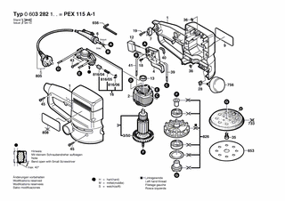 BOSCH Winkelschraubendreher DIN 911-4 | Ersatzteile für PEX 115 A-1 | 2607950004