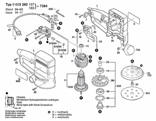 BOSCH Zylinderschraube M3x6,5-4.8 | Ersatzteile fr 7384 | 2603410001