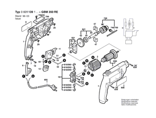 BOSCH Geh�useschale BLAU | Ersatzteile f�r GBM 350, GBM 350 RE - 2605104316