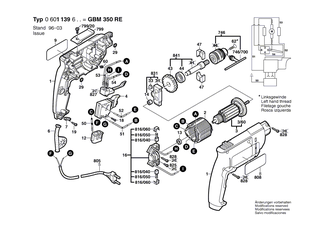 BOSCH Geh�useschale BLAU | Ersatzteile f�r GBM 350, GBM 350 RE - 2605104316