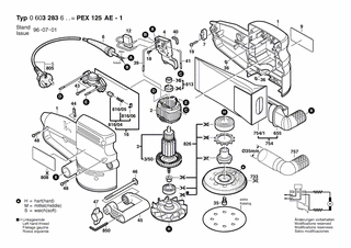 BOSCH Winkelschraubendreher DIN 911-4 | Ersatzteile für PEX 125 AE-1 | 2607950004