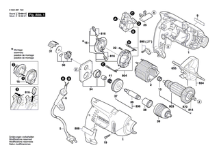 BOSCH L�fter | Ersatzteile f�r GSB 13, GSB 13 RE - 2606610097