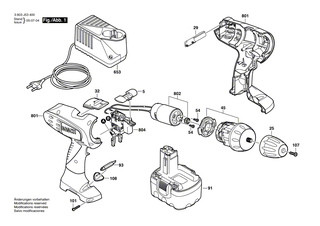 BOSCH Werkzeughalter | Ersatzteile f�r PSR 18 VE-2, PSR 180 - 2607001443