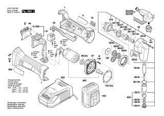 3601J3A301 Bosch Schalter für Akku-Winkelschleifer GWS 18-125V-LI 2607202071 