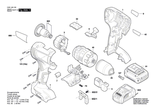 BOSCH Einschub-Akkupaket BBS MR-L, 18V, 2,0 Ah | Ersatzteile f�r GSA 18 V-LI C - 2607336851