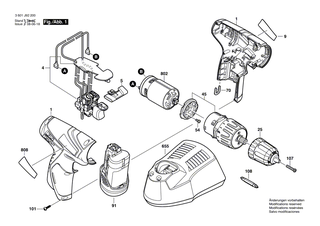 BOSCH Akku-Paket 10,8V, 2,0Ah, LI | Ersatzteile f�r GSC 10,8 V-LI, GSR 10,8 V-LIQ - 2607337001