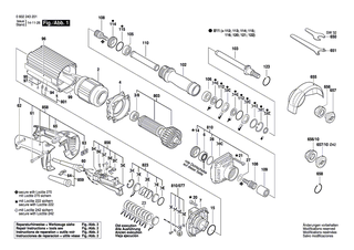 BOSCH Zweilochmutterndreher | Ersatzteile f�r Geradschleifer, 2 242 - 2607950022