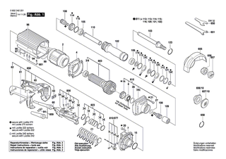 BOSCH Zweilochmutterndreher | Ersatzteile f�r Geradschleifer, 2 242 - 2607950022