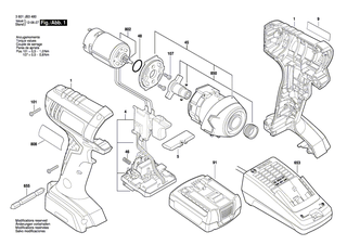BOSCH Geh�use | Ersatzteile f�r GDR 1440-LI, GDR 1200-LI - 2609101006