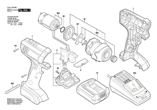 BOSCH Geh�use | Ersatzteile f�r GDR 1440-LI, GDR 1200-LI - 2609101006
