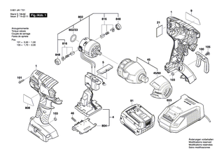 BOSCH Geh�use | Ersatzteile f�r GDR 18 V-LI, GDR 14,4 V-LI - 2609101136