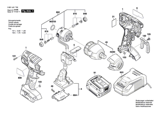 BOSCH Geh�use | Ersatzteile f�r GDR 18 V-LI, GDR 14,4 V-LI - 2609101136