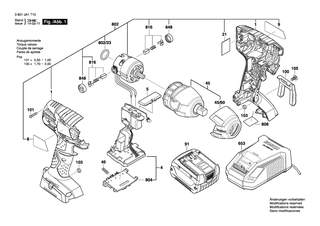 BOSCH Geh�use | Ersatzteile f�r GDR 18 V-LI, GDR 14,4 V-LI - 2609101136