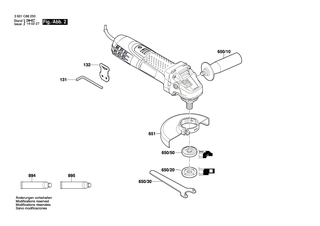 BOSCH Zweilochmutterndreher | Ersatzteile fr GWS 7-100 - 2609110015