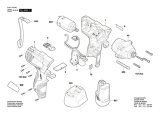BOSCH Schraube | Ersatzteile f�r GSR 10,8 V-LI-2, GSR 12-2-LI - 2609110883