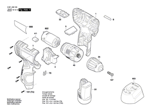 BOSCH Schnellspannbohrfutter | Ersatzteile f�r GSB 10,8-2-LI, GSB 14,4-2-LI - 2609111312