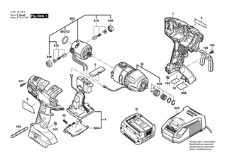 BOSCH Getriebekasten | Ersatzteile fr GDR 18 V-LI MF, GDR 14,4 V-LI MF - 2609199254