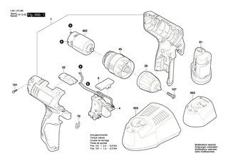 BOSCH Umschalteinheit | Ersatzteile fr GSR 10,8 V-LI, GSR 10,8 V-LI-2 - 2609199279