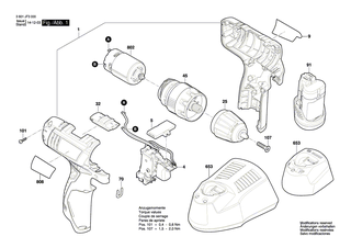 BOSCH Umschalteinheit | Ersatzteile fr GSR 10,8 V-LI, GSR 10,8 V-LI-2 - 2609199279