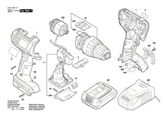 BOSCH Getriebekasten | Ersatzteile fr GSR 14,4 V-LI, GSR 18 V-LI - 2609199296